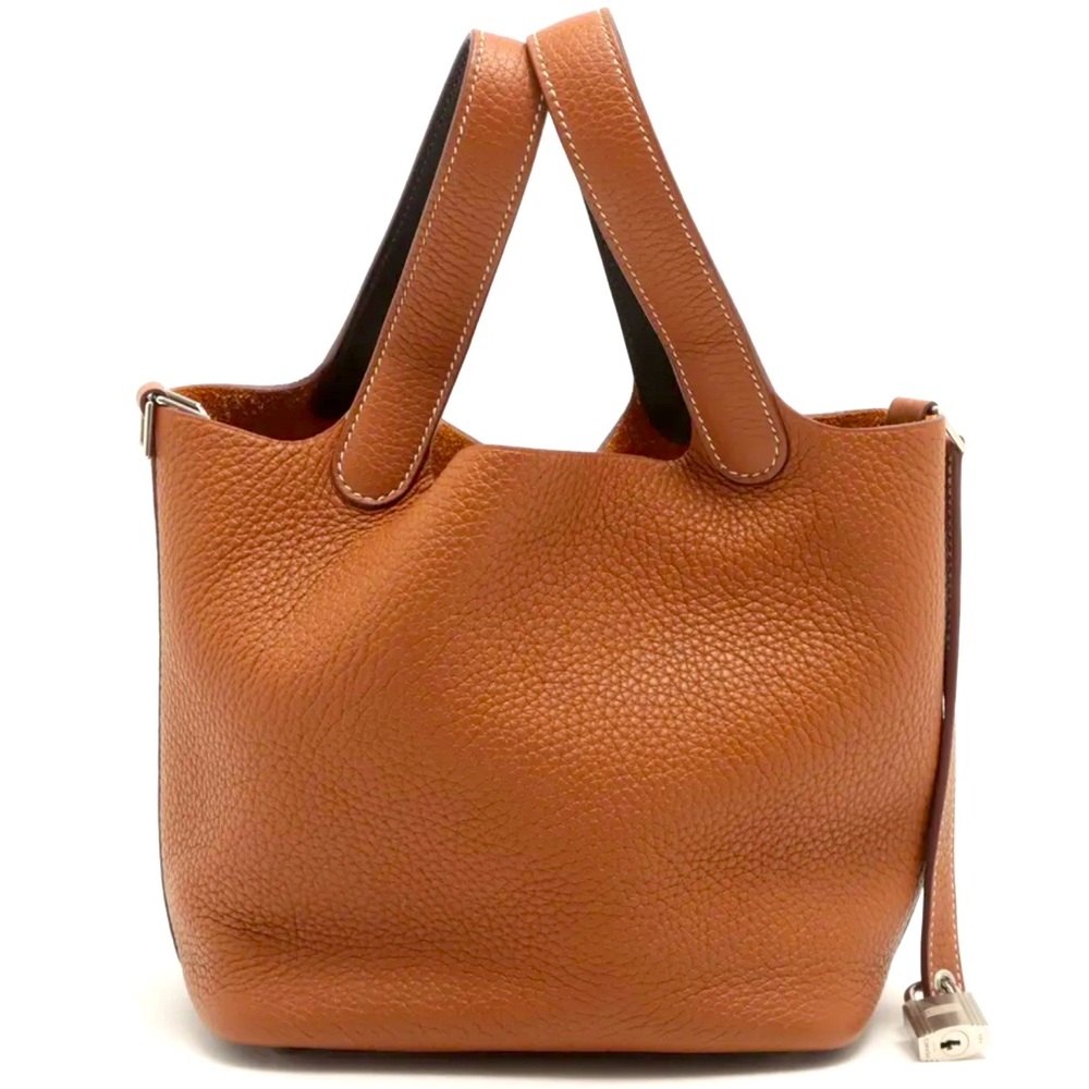 Hermes Picotan Lock Eclat PM Taurillon Clemence Swift Gold Ebene